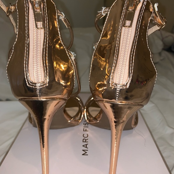 Gold Blaker Strappy Heels - Picture 3 of 6